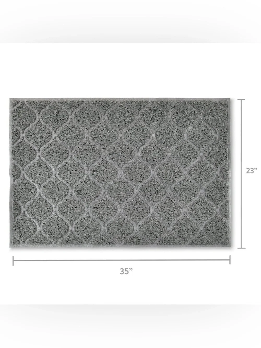 Extra Large Non-Slip Cat Litter Mat Gray Webbed Pattern for Effortless Cleaning